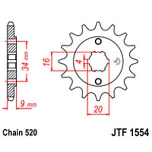 JT Gear Box Sprockets G/B 1554-13