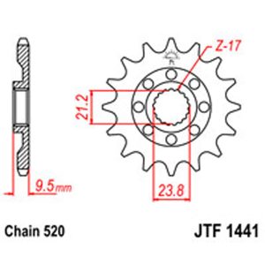 JT Gear Box Sprockets G/B 1441SC-14 KAW