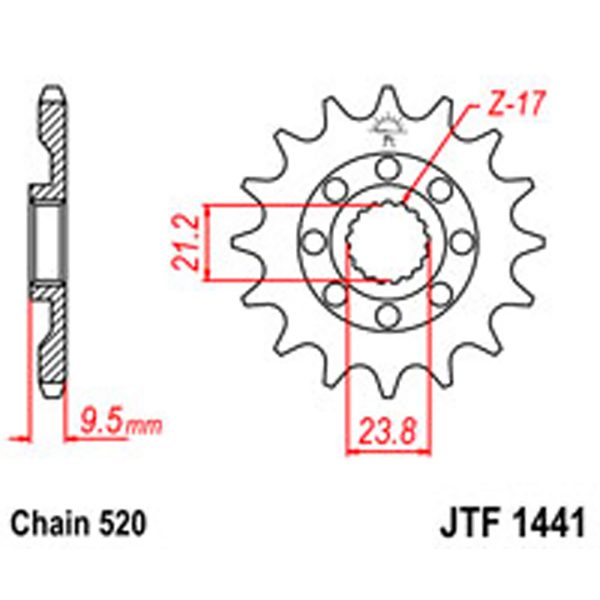 JT Gear Box Sprockets G/B 1441SC-14 KAW