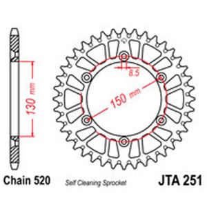 JT Rear Sprockets R/W 251-50SC Alloy