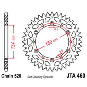JT Rear Sprockets R/W 460-50SC Alloy