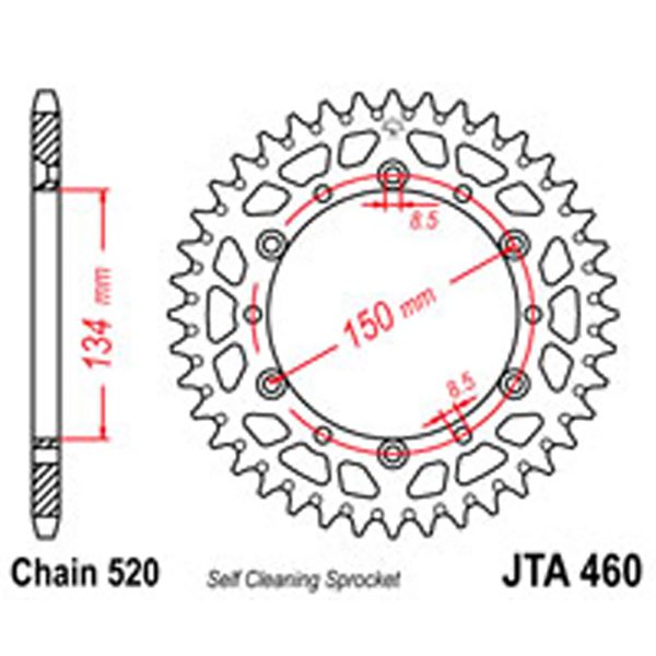 JT Rear Sprockets R/W 460-50SC Alloy