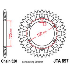 JT Rear Sprockets R/W 897-49SC Alloy
