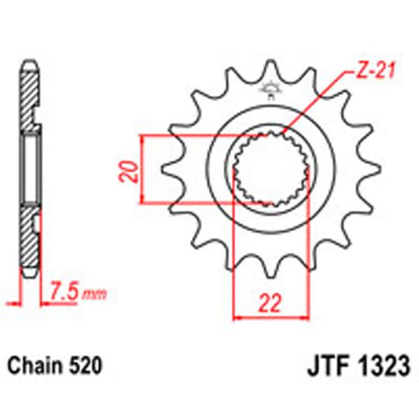 JT Gear Box Sprockets G/B 1323SC-14 [342]