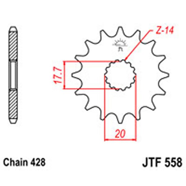 JT Gear Box Sprockets G/B 558-14 YAM [577]