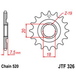 JT Gear Box Sprockets G/B 326-12 [340]