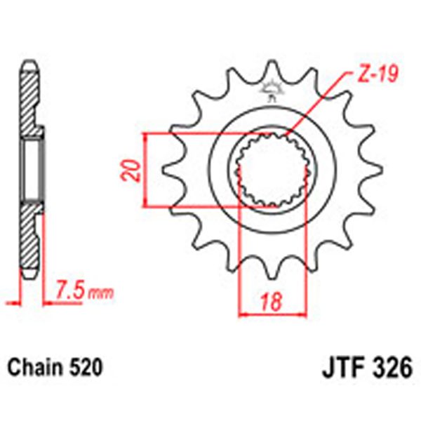 JT Gear Box Sprockets G/B 326-12 [340]