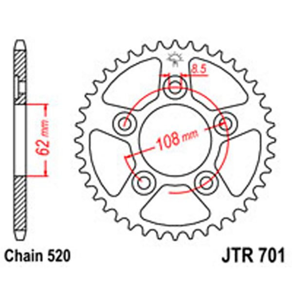 JT Rear Sprockets R/W 701-40 APRILIA [0714]