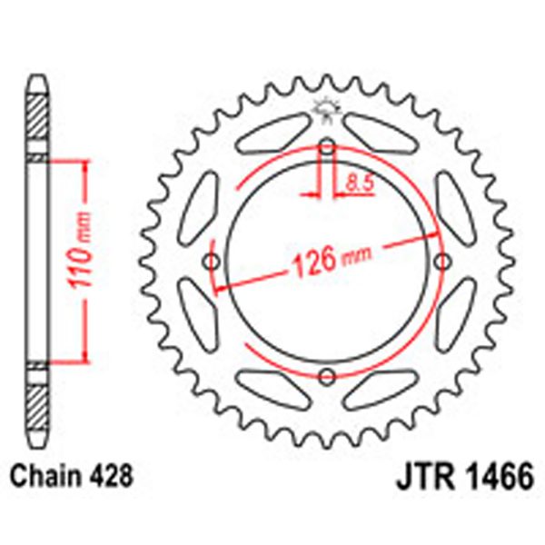 JT Rear Sprockets R/W 1466-47