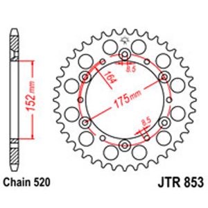 JT Rear Sprockets R/W 853-42 [856] S/O