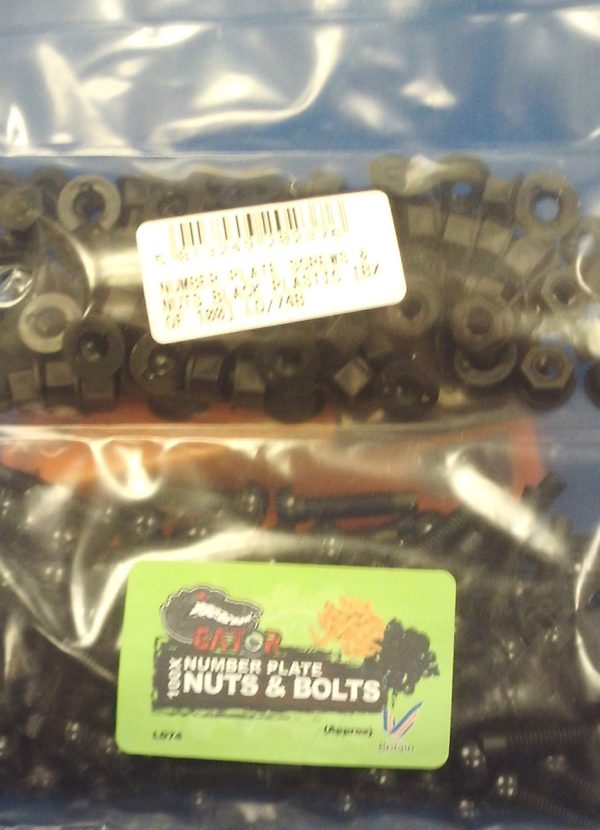 Number Plate Screws Plastic [Box 100] Black