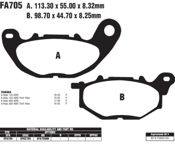 EBC Brake Pads SFA705HH