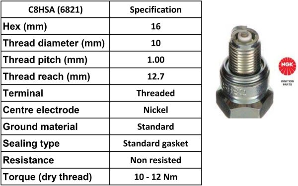 NGK Spark Plug C8HSA Plugs [Box 10]