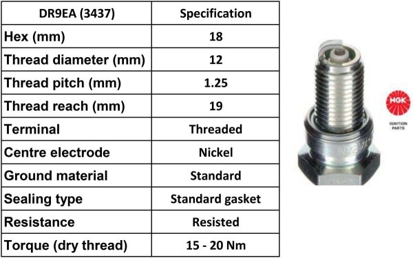 NGK Spark Plug DR9EA Plugs [Box 10]