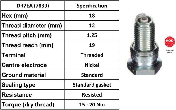 NGK Spark Plug DR7EA Plugs [Box 10]