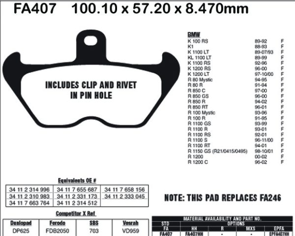 EBC Brake Pads FA407