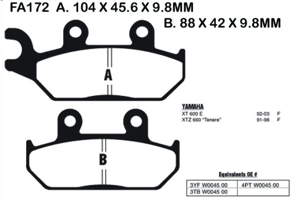 EBC Brake Pads FA172R-SPECIAL ORDER