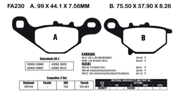 EBC Brake Pads FA230R-SPECIAL ORDER