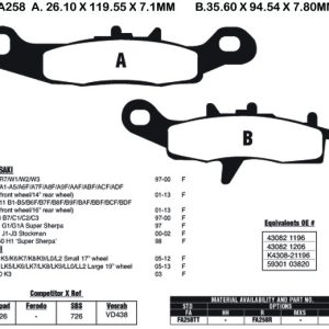 EBC Brake Pads FA258R-SPECIAL ORDER