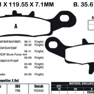 EBC Brake Pads FA349R-SPECIAL ORDER