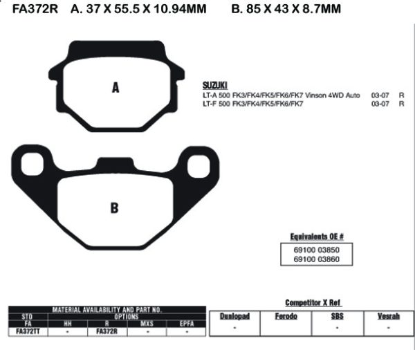 EBC Brake Pads FA372R