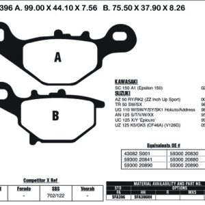 EBC Brake Pads SFA396