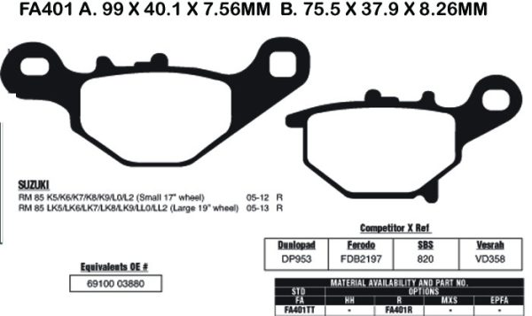 EBC Brake Pads FA401R