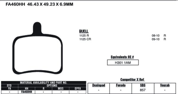 EBC Brake Pads FA460HH-SPECIAL ORDER