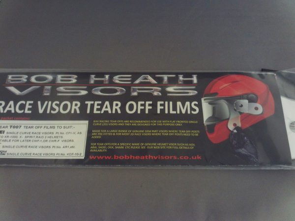 Bob Heath Tear Offs Clear Shoei/OGK/KBC Pack of 10 [TOVS]
