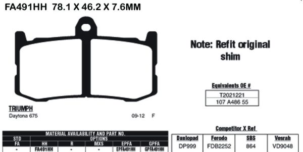 EBC Brake Pads FA491HH