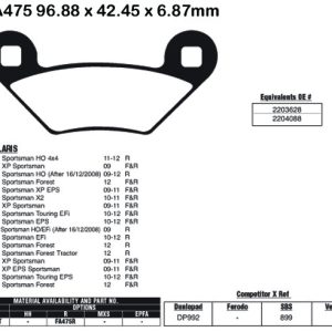 EBC Brake Pads FA475R-SPECIAL ORDER