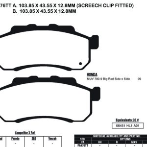 EBC Brake Pads FA476TT-SPECIAL ORDER