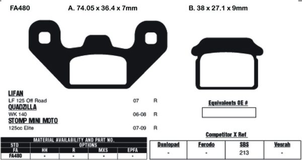 EBC Brake Pads FA480