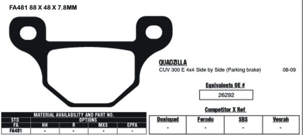 EBC Brake Pads FA481-SPECIAL ORDER