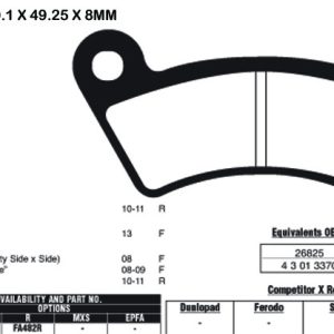 EBC Brake Pads FA482TT-SPECIAL ORDER