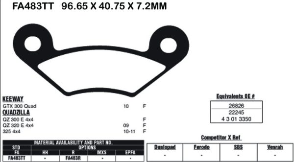EBC Brake Pads FA483R-SPECIAL ORDER