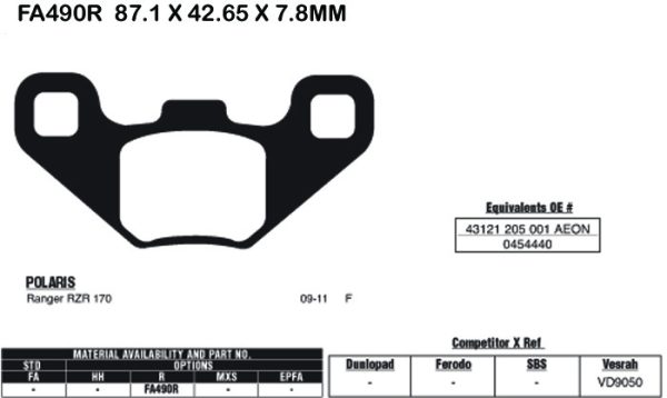 EBC Brake Pads FA490R-SPECIAL ORDER