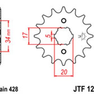JT Gear Box Sprockets G/B 1264-16 [2037]