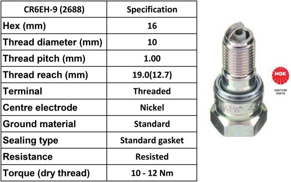 NGK Spark Plug CR6EH-9 Plugs [Box 10]