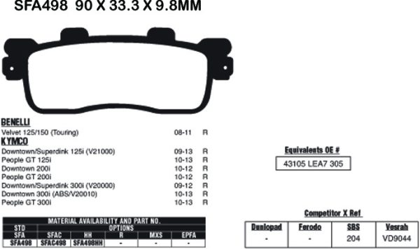 EBC Brake Pads SFA498