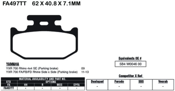 EBC Brake Pads FA497TT