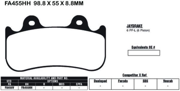 EBC Brake Pads FA455HH-SPECIAL ORDER