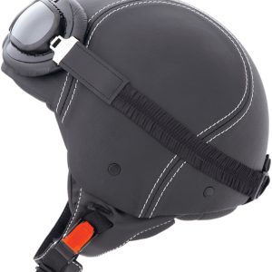 Caberg Jet Century Black Leather Helmet