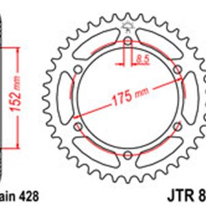 JT Rear Sprockets R/W 839-53T YAM [844]