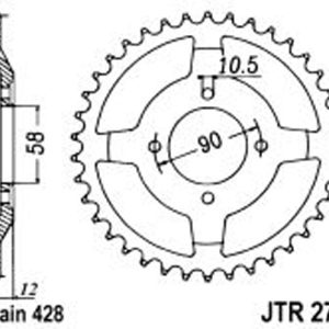JT Rear Sprockets R/W 271-50