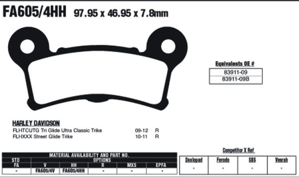 EBC Brake Pads FA605/4V