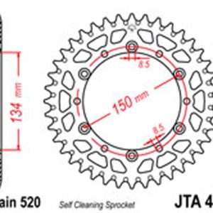 JT Rear Sprockets R/W 460-51SC Alloy
