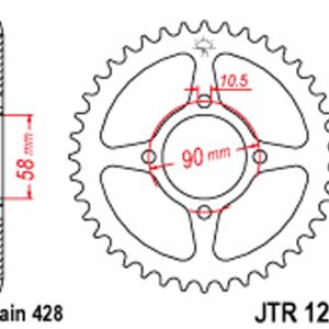 JT Rear Sprockets R/W 1221-44