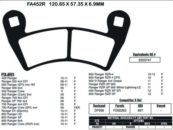 EBC Brake Pads FA452TT-SPECIAL ORDER