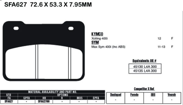 EBC Brake Pads SFA627HH